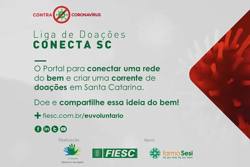 FIESC lança portal que divulga campanhas organizadas para minimizar efeitos do coronavírus